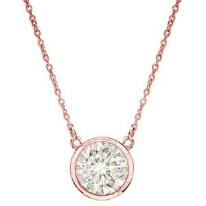 14K Rose Gold 4mmSolitaire Diamond Necklace